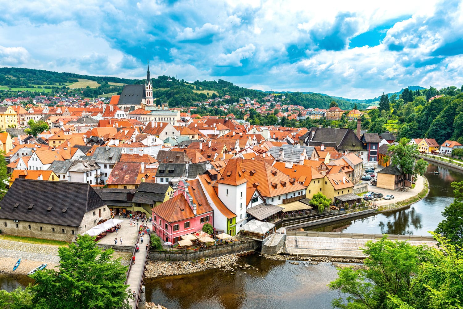 View on the Old Town Cesky Krumlov, Czech Republic