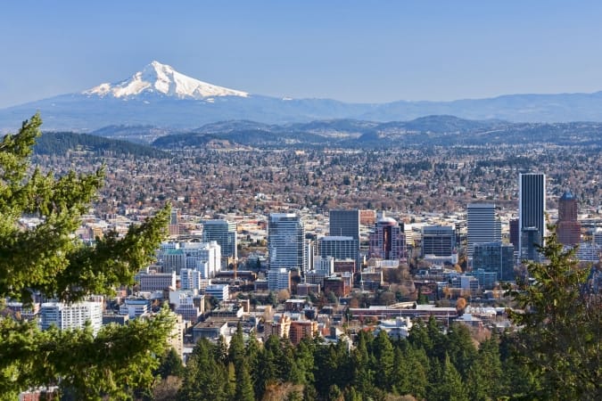 View of Portland, Oregon from Pittock Mansion