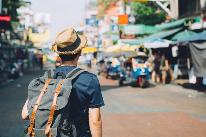 backpacker in Khaosan Road, Thailand