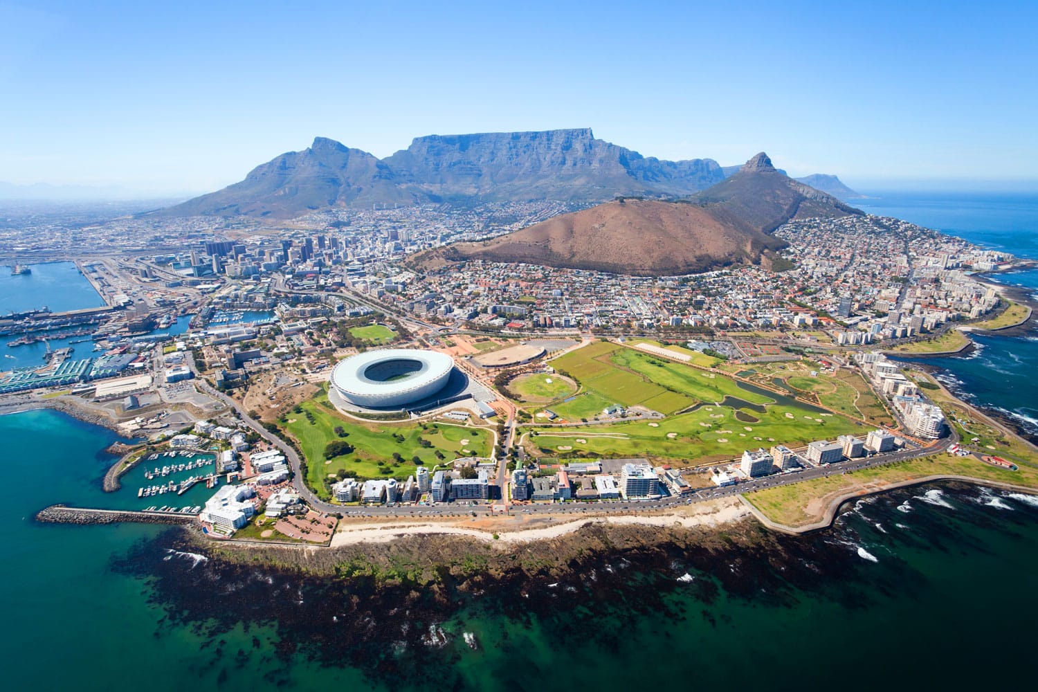 Pemandangan udara Cape Town, Afrika Selatan