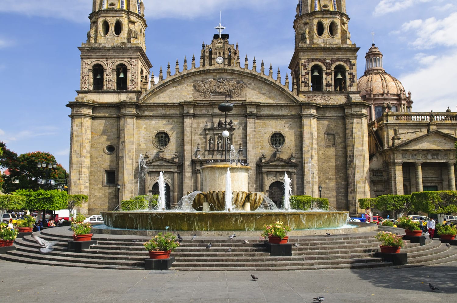 Catedral en el centro histórico de Guadalajara, Jalisco, México