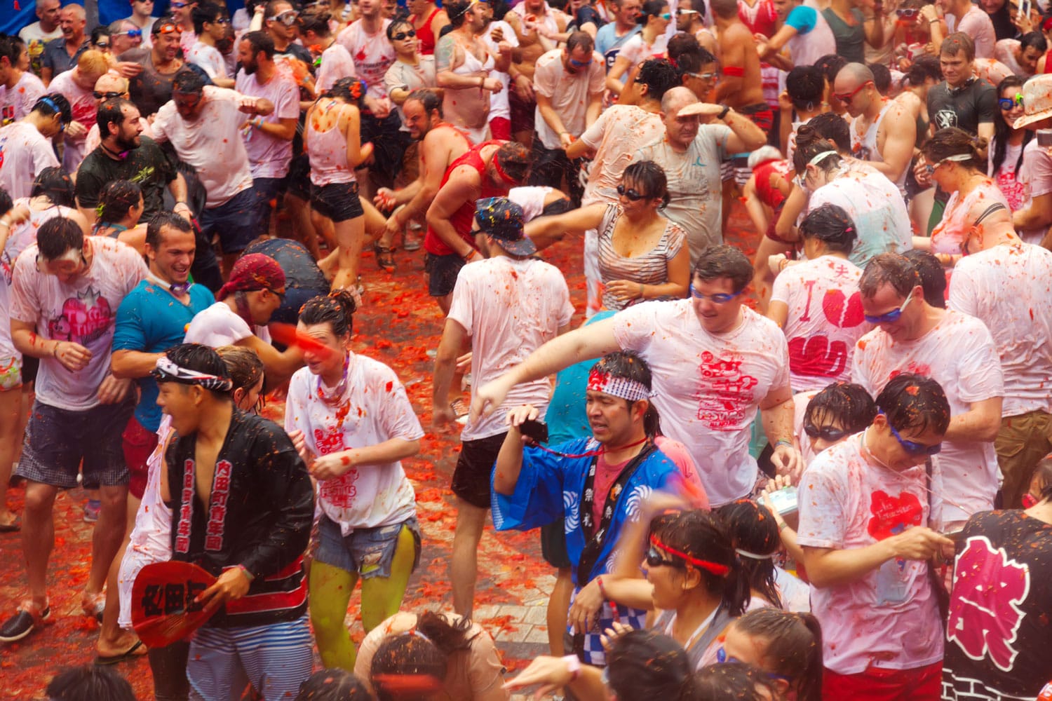 La Tomatina festival - tomatoes madness in Bunol, Spain