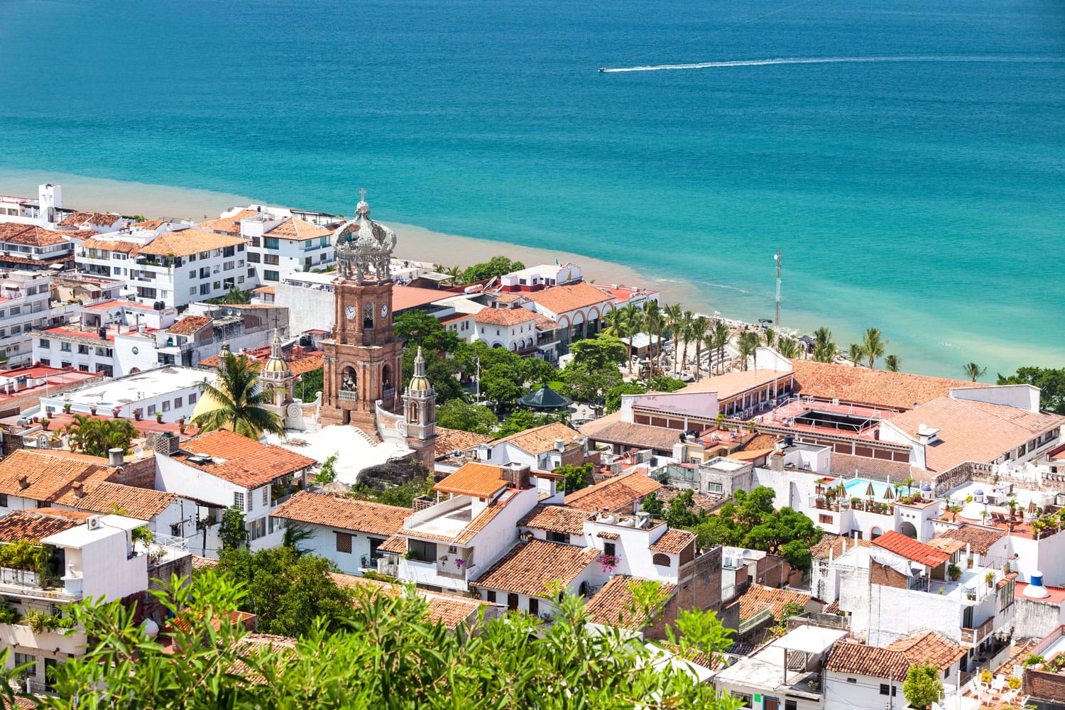 Panoramic view of downtown Puerto Vallarta in Mexico