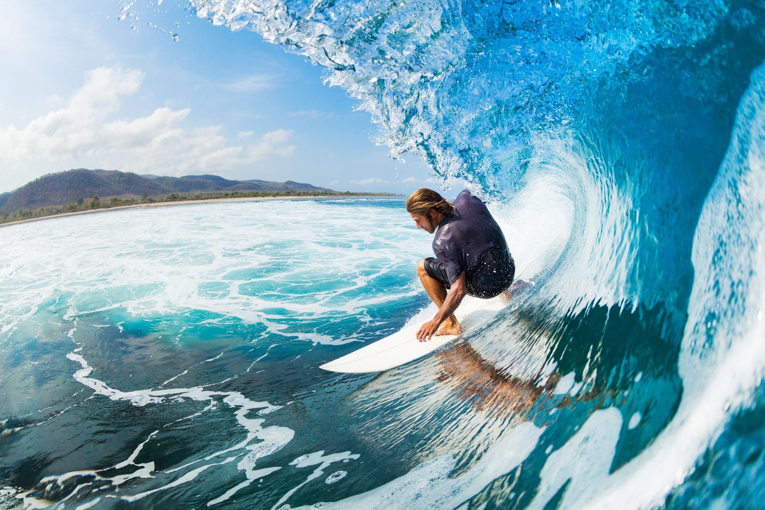 Man surfering a wave