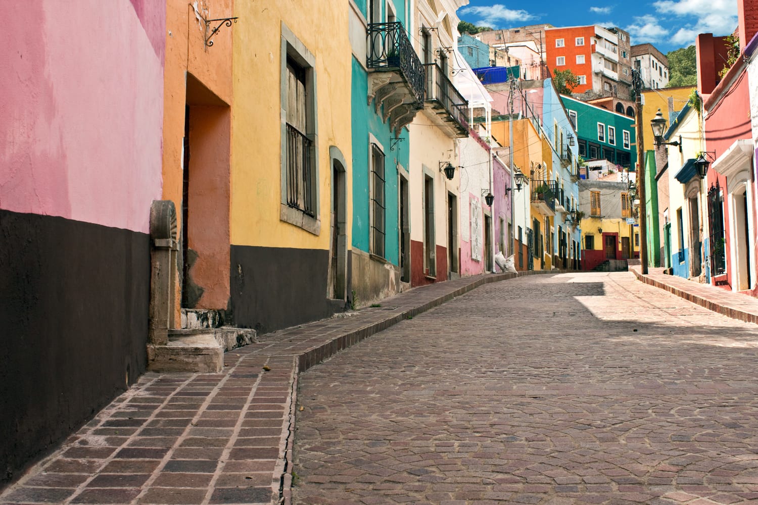 Public street view of Guanajuato City, the UNESCO World Heritage Site, Mexico