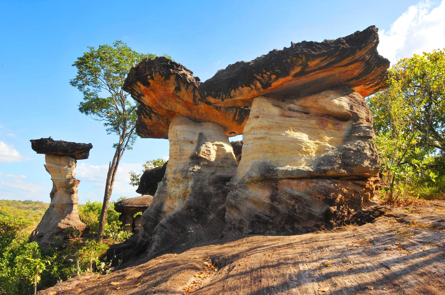 Part of the tourist attractions sao chaliang,Pha Taem National Park Ubon Ratchathani Thailand