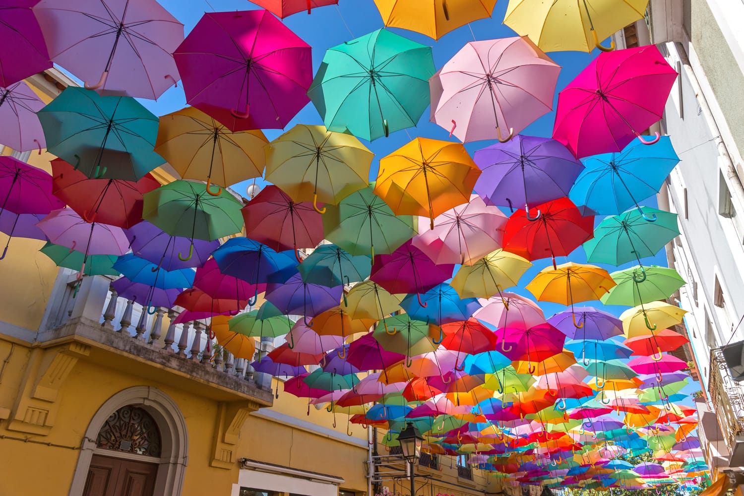 Umbrella Sky Project in Agueda, Aveiro district, Portugal