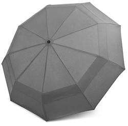EEZ-Y Compact Travel Umbrella w/ Windproof Double Canopy Construction
