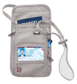 Pokarla Durable Ripstop Travel Money Belt Water Resistant Passport Holder Light Grey 