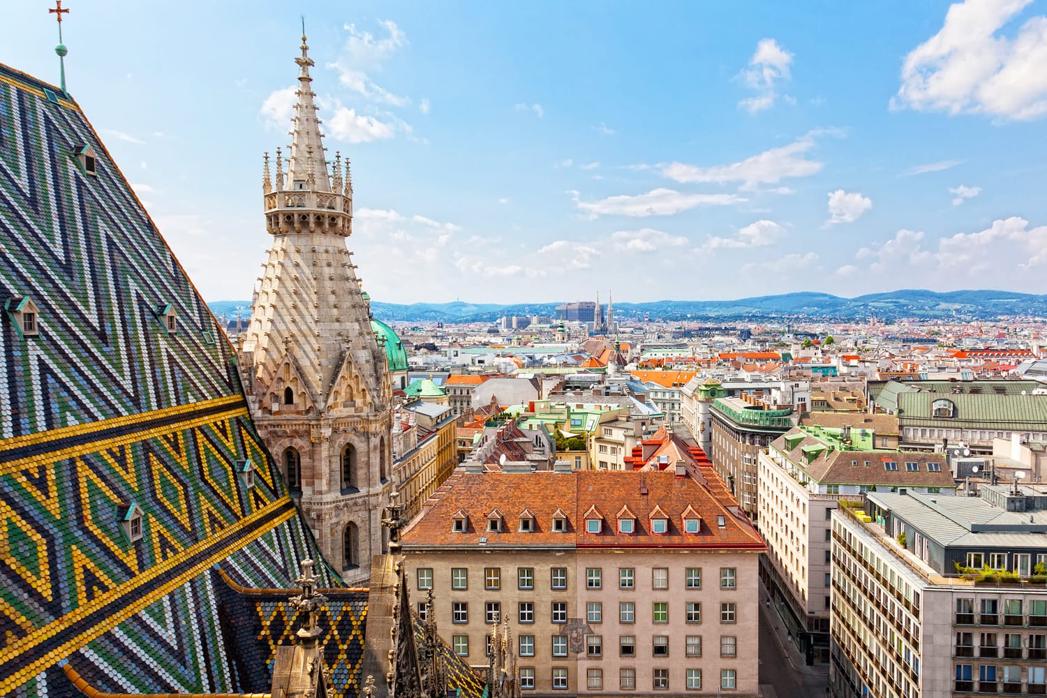 View of Vienna from Saint Stephane's cathedral, Austria