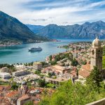 Classic panorama view of the historic Church of Our Lady of Remedy overlooking the old town of Kotor and world-famous Bay of Kotor, Montenegro