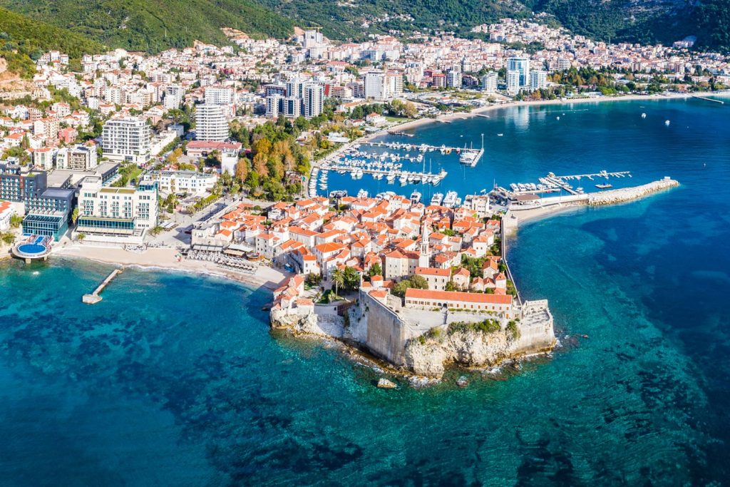 Budva, Montenegro from the air.