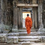 Monk at Banteay Kdei temple, Angkor Wat, Cambodia
