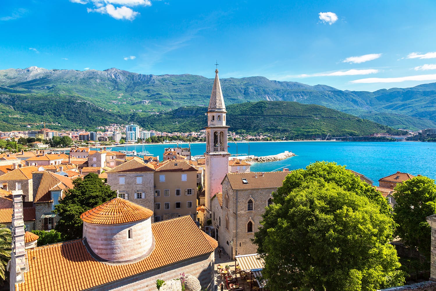 Old town in Budva in a beautiful summer day, Montenegro