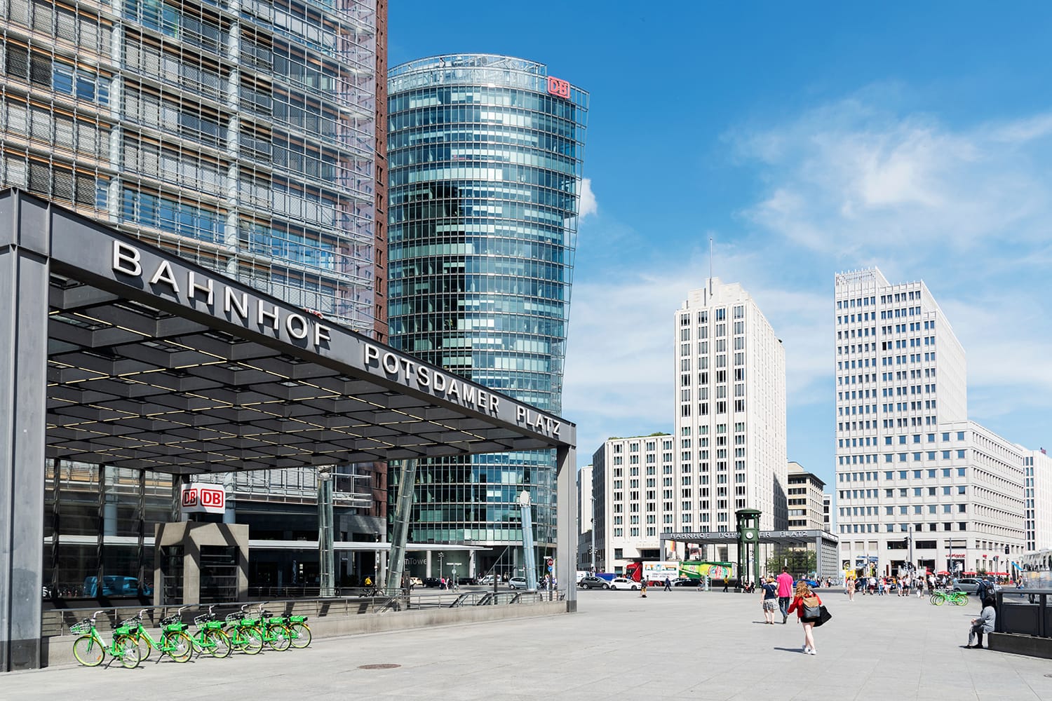 A view of the Potsdamer Platz, an important square in the center of the city, with many new buildings, built in the last years, after the fall of the Berlin Wall