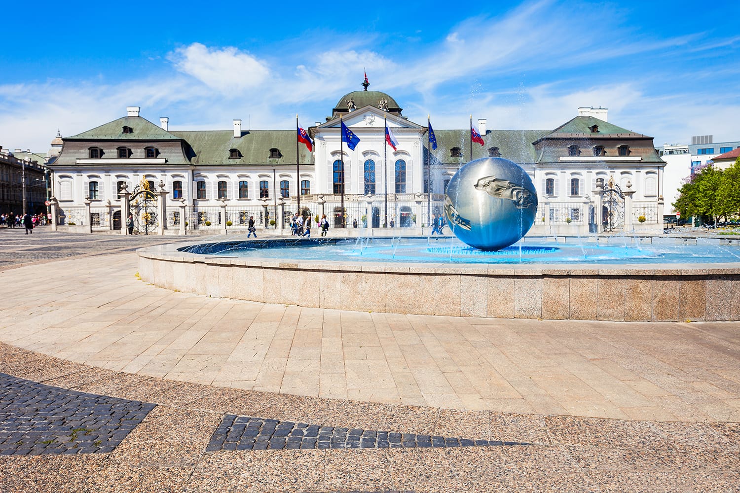 The Grassalkovich Palace is a palace in Bratislava and the residence of the president of Slovakia. Grassalkovich Palace is situated on Hodzovo Namestie square.