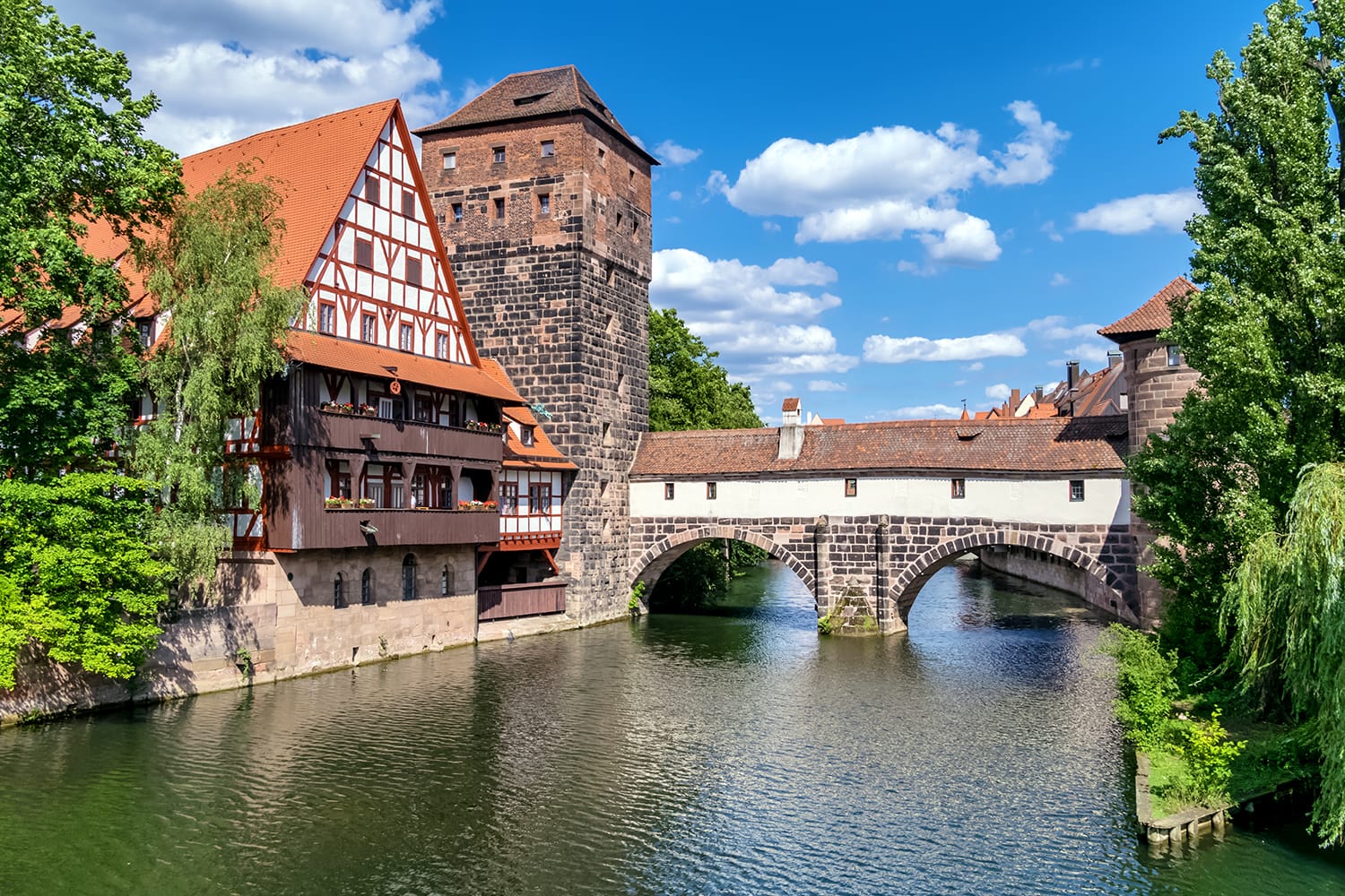 Riverfront in Nuremberg, Germany