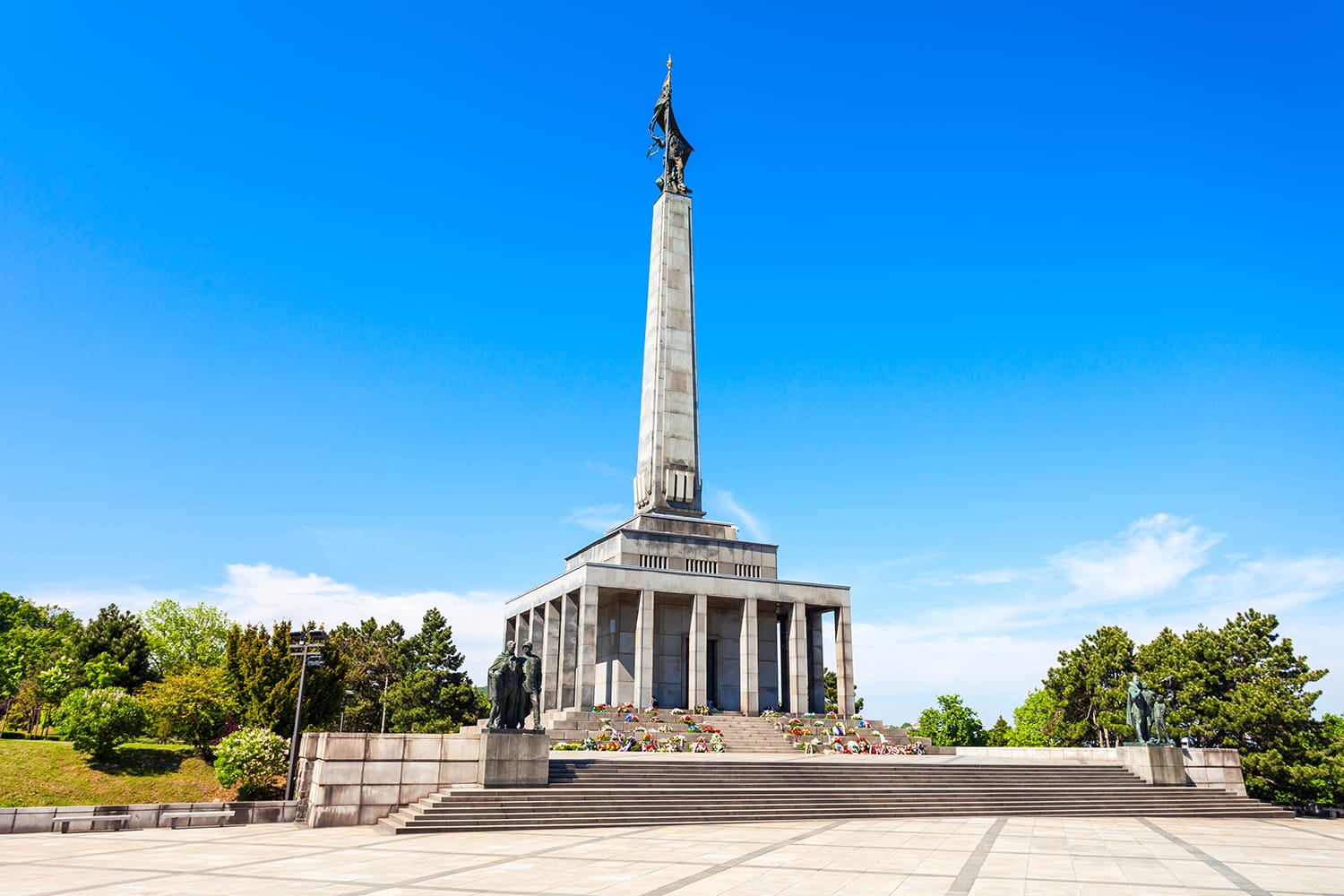 Slavin War Memorial is a monument and military cemetery in Bratislava, Slovakia. Slavin War Memorial is the burial ground of Soviet Army soldiers in World War II.