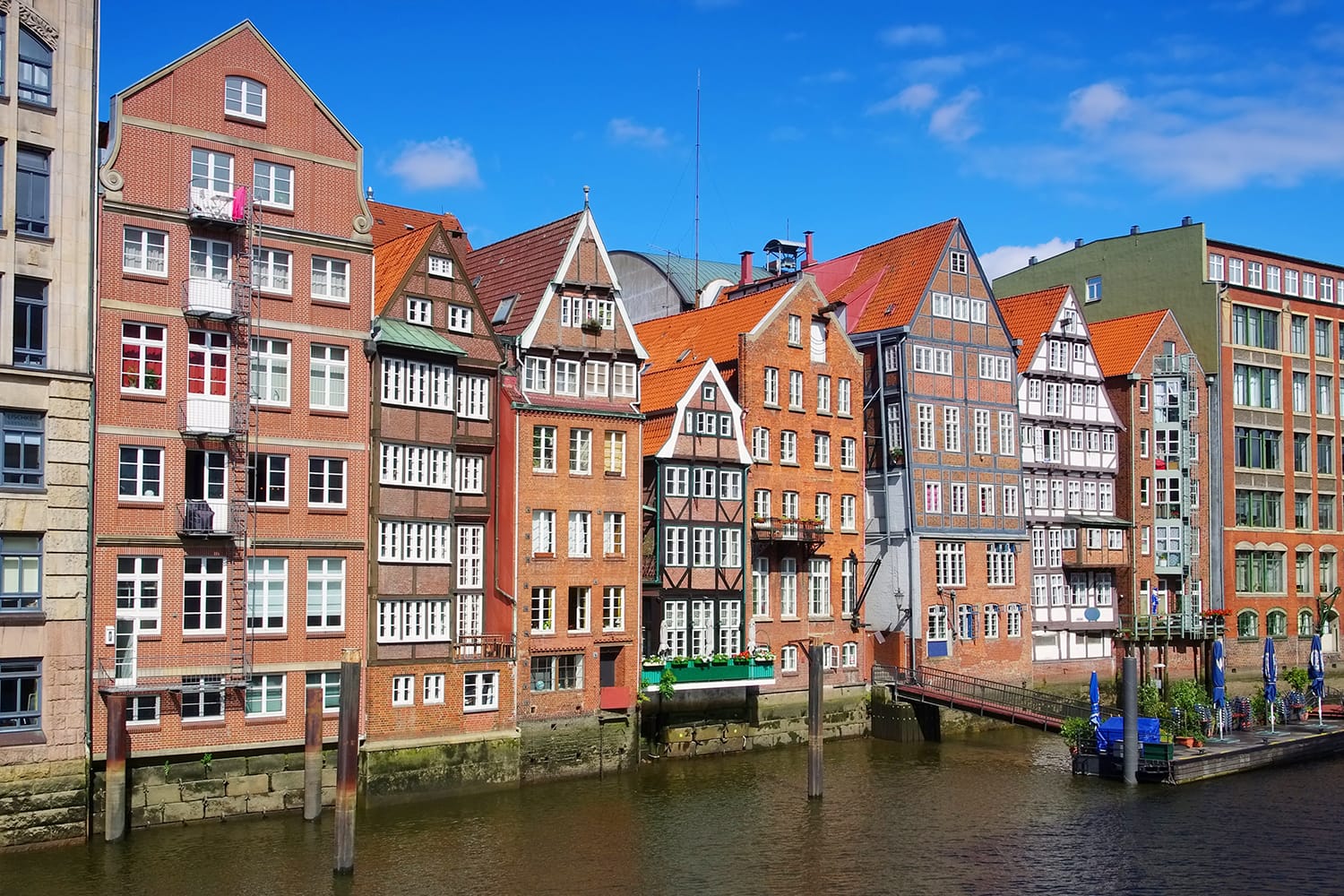 Colorful houses in Hamburg, Germany