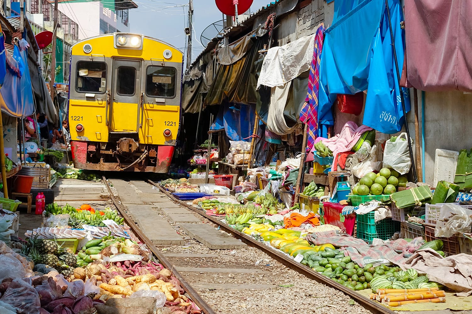 Maeklong Railway Market in Thailand