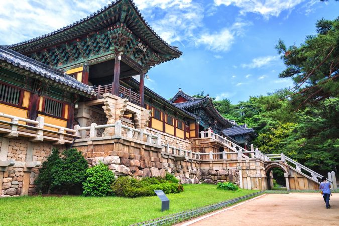 Bulguksa Temple is one of the most famous Buddhist temples in all of South Korea and a UNESCO World Heritage Site.