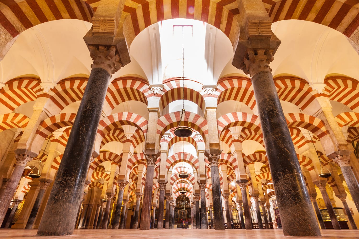 Interior of The Cathedral and former Great Mosque of Cordoba, Spain