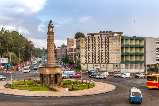 Meyazia 27 Square, commonly known as Arat Kilo, in Addis Ababa, Ethiopia
