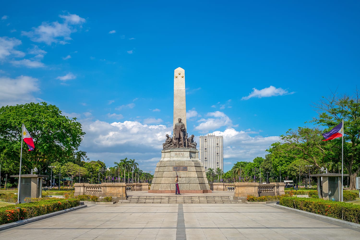 Rizal park (Luneta) and Rizal Monument in Manila, Philippines