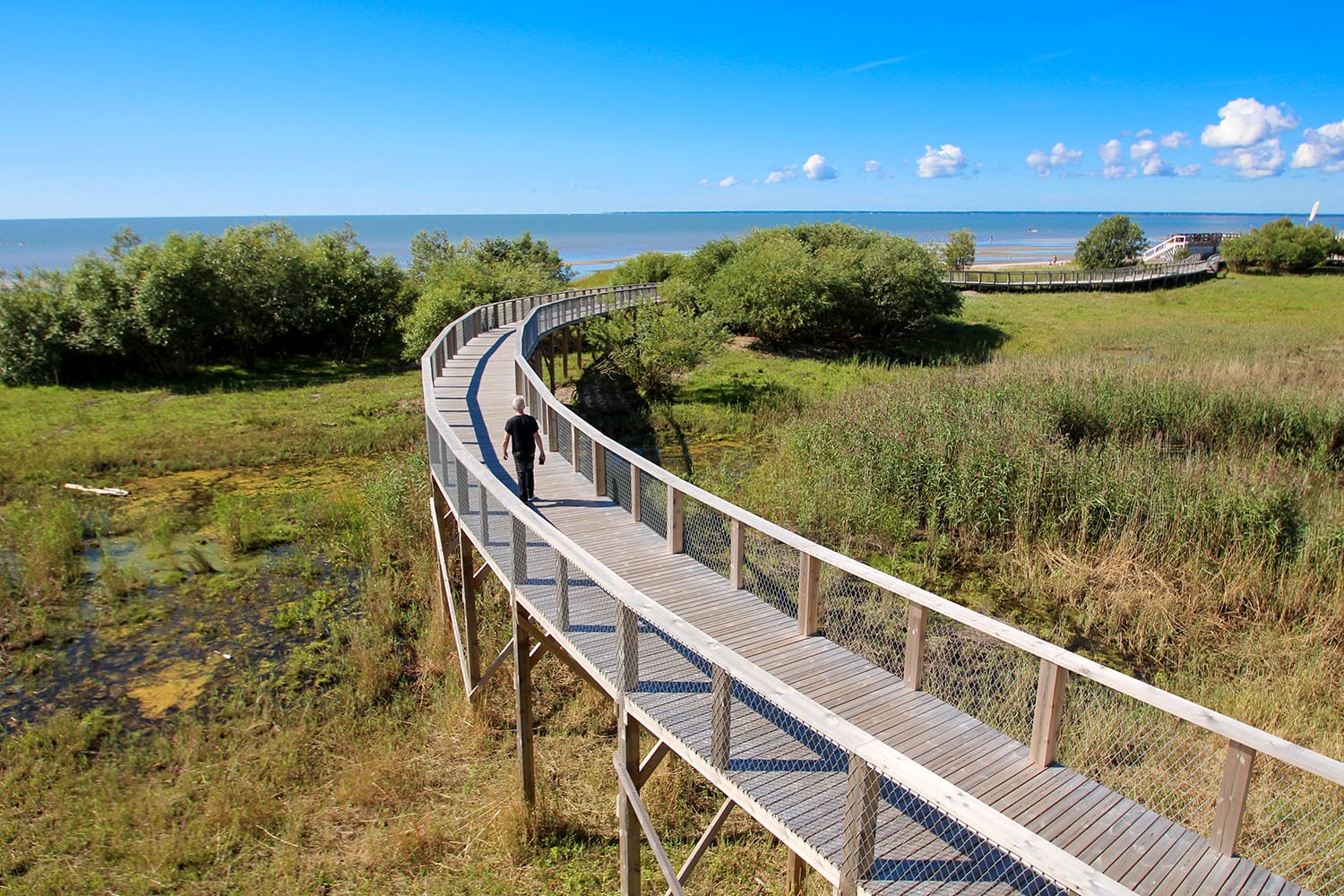 Observation platform and beach in Parnu, Estonia