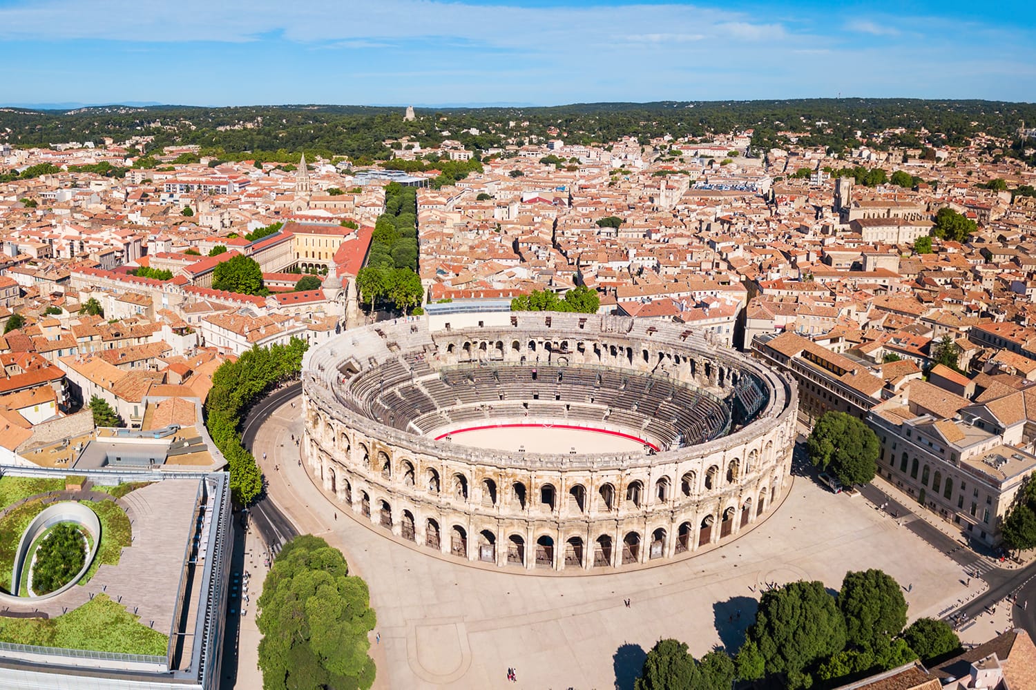 Aerial view of Nimes, France
