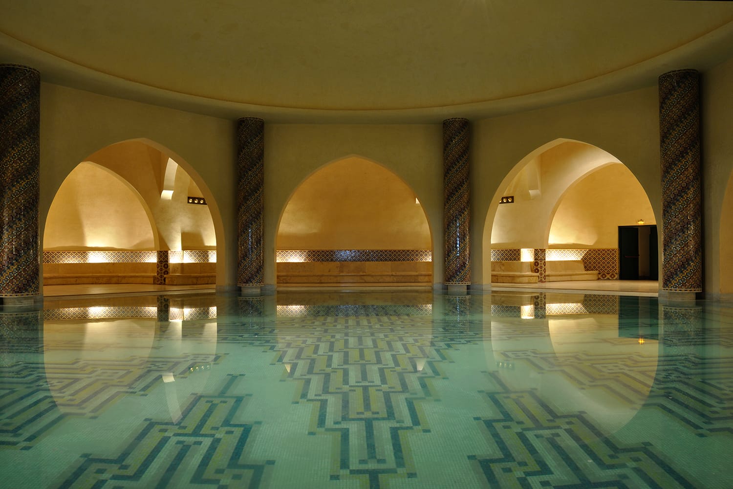 Inside of a traditional Hammam in Morocco, Africa