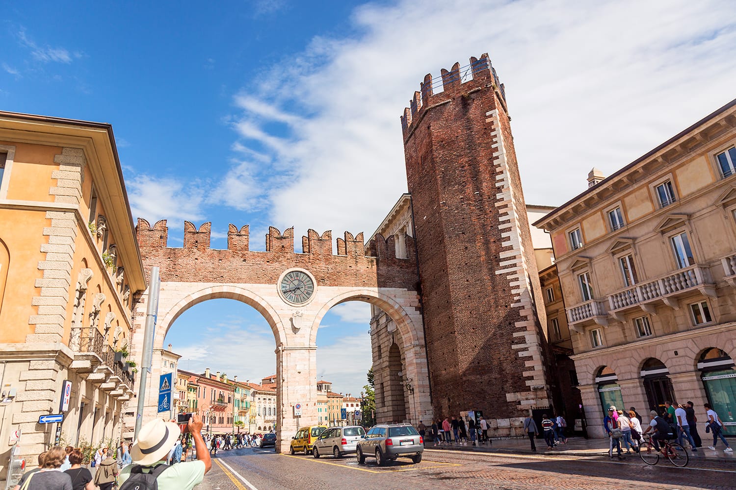 Medieval Porta Nuova, gate to the old town of Verona, Italy