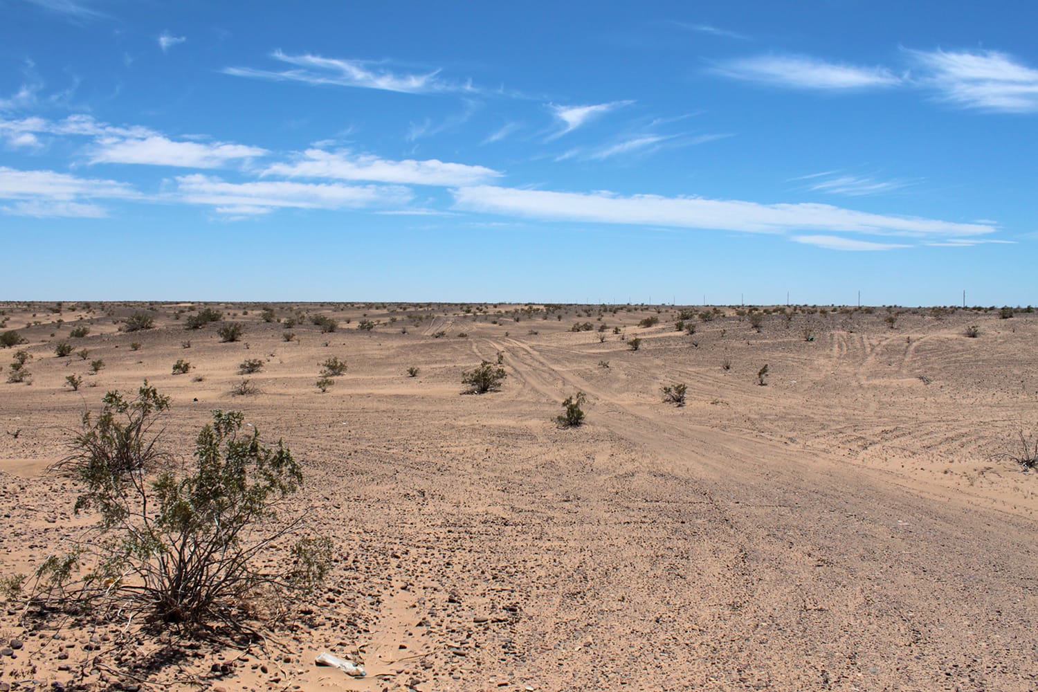 The Sonoran Desert landscape around a rescue beacon in Yuma Sector Arizona