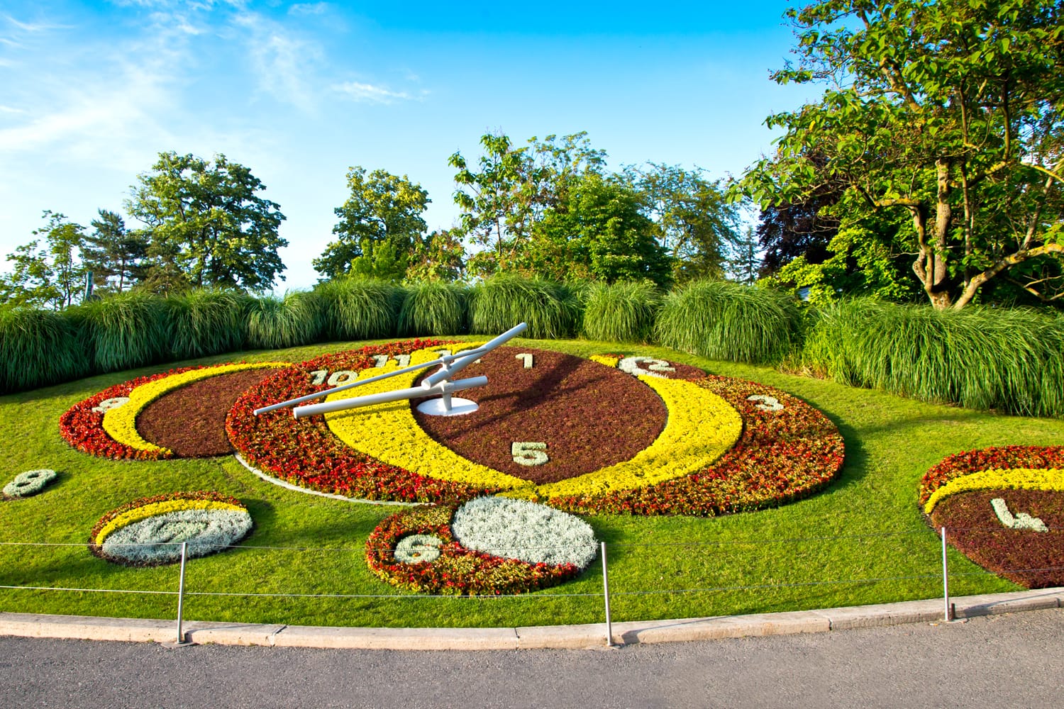 Famous flower clock in Geneva, Switzerland