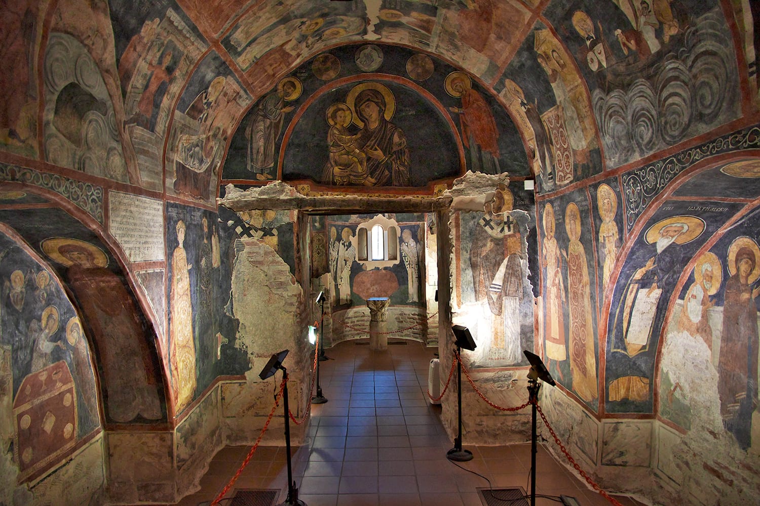 Interior of the ancient Boyana Church in Sofia, Bulgaria
