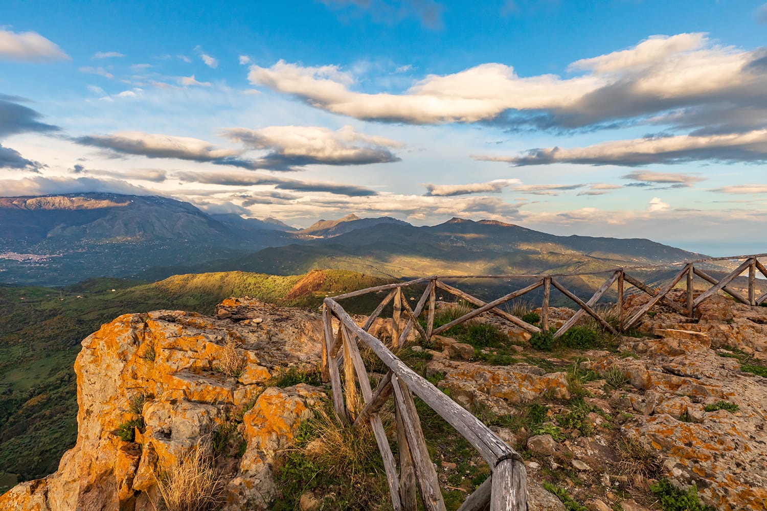 Italy, Sicily, Palermo Province, Pollina. View of the Madonie mountain range and Madonie Regional Natural Park, part of the UNESCO Global Geoparks Network.