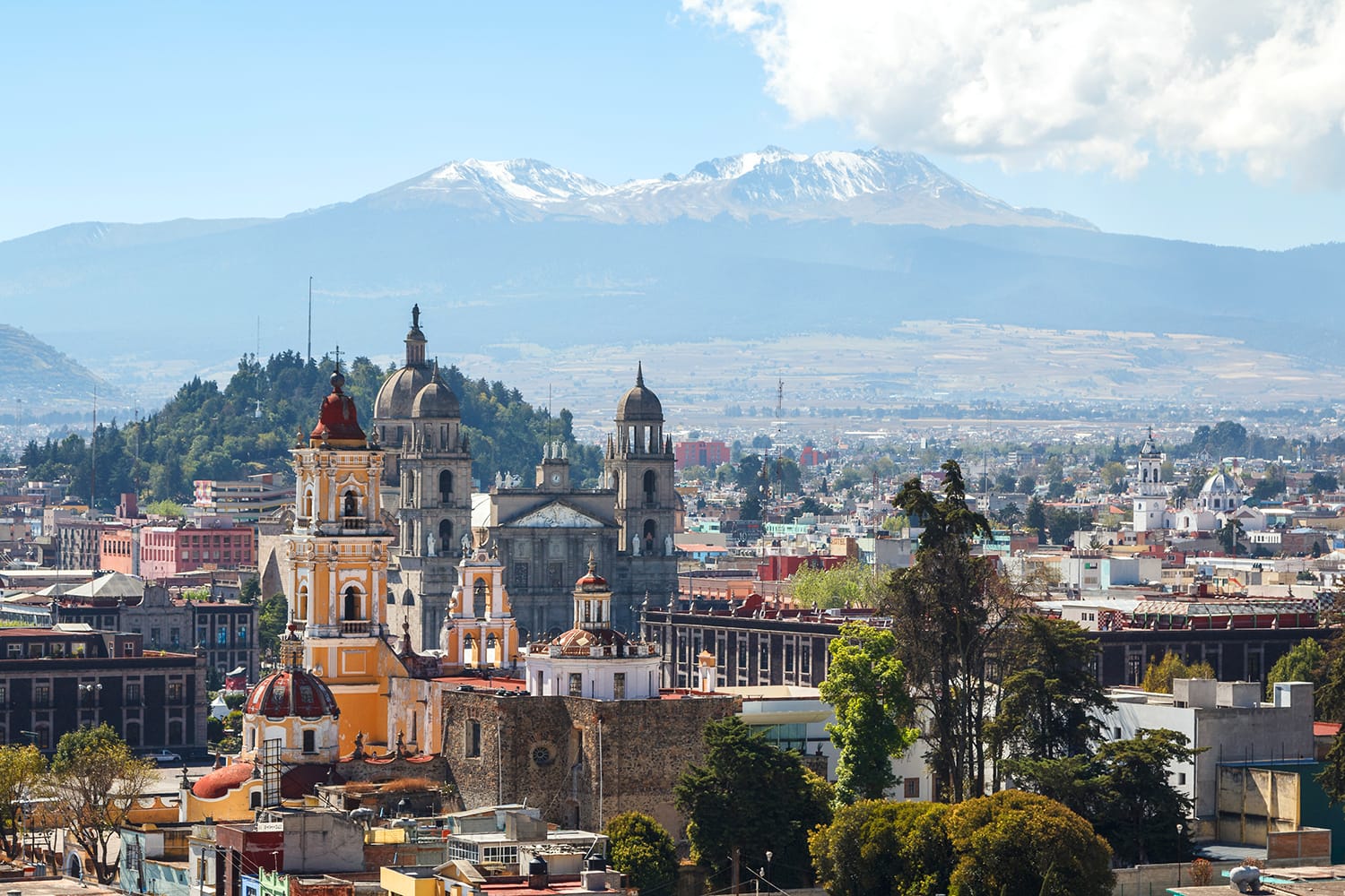 View over colonial historic centre of Toluca, Mexico