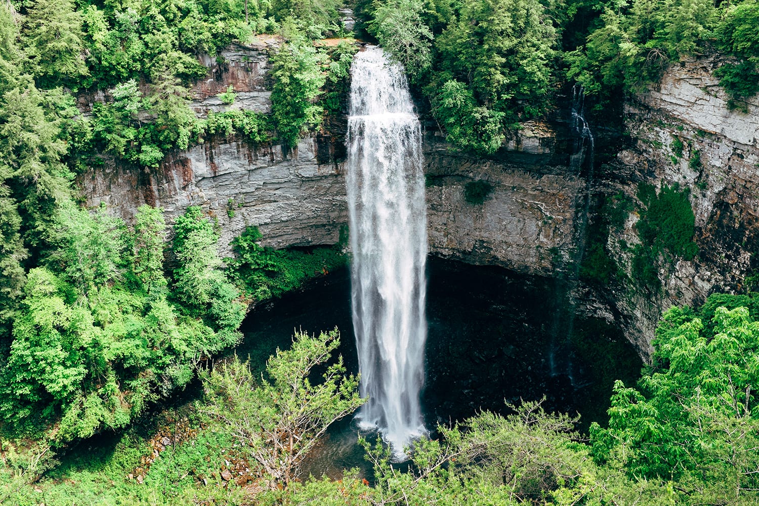 The beautiful Fall Creek Falls waterfall in Spencer, Tennessee, USA
