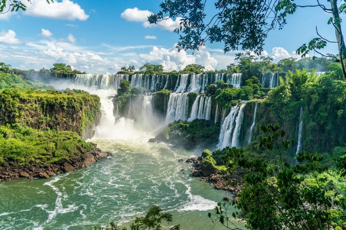 Part of The Iguazu Falls seen from the Argentinian National Park, South America