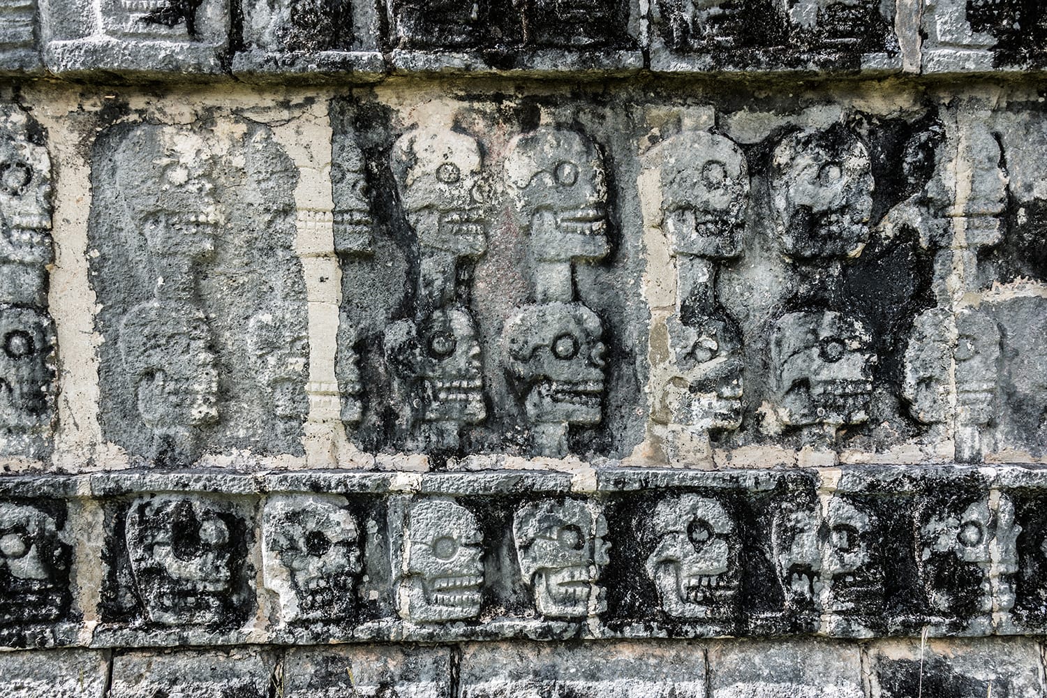 Skull Platform at Chichen Itza in Mexico