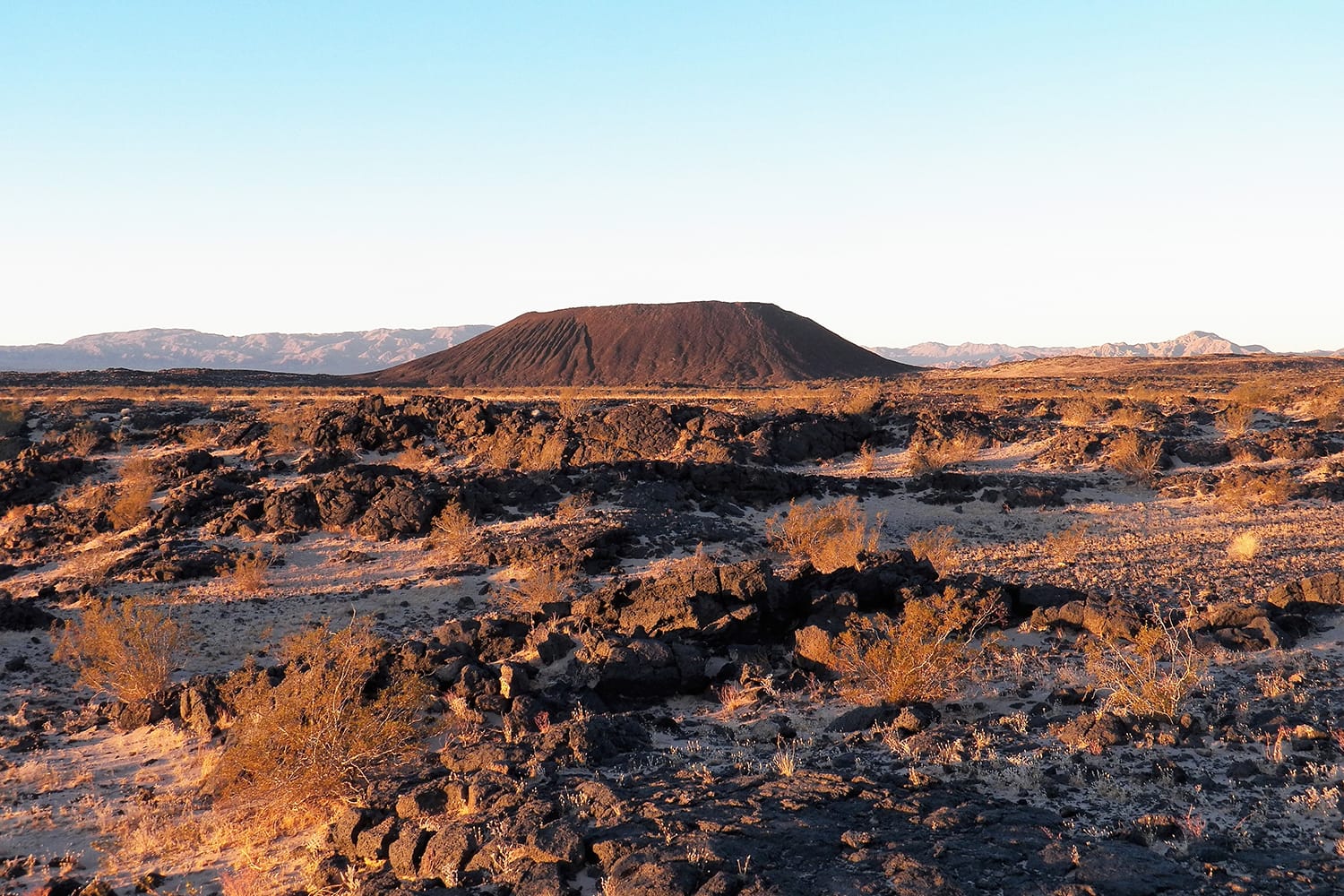 Amboy Crater in the early morning light of a beautiful October morning