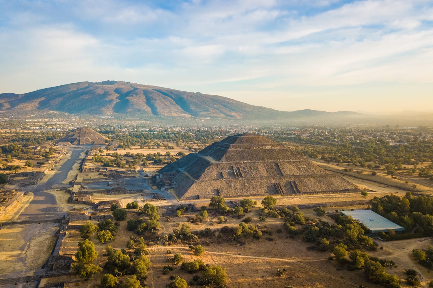 Aerial view of Teotihuacan, near Mexico City in Mexico