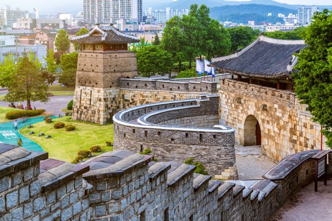 Hwaseong is a fortress of the Joseon Dynasty that surrounds the centre of Suwon City, South Korea