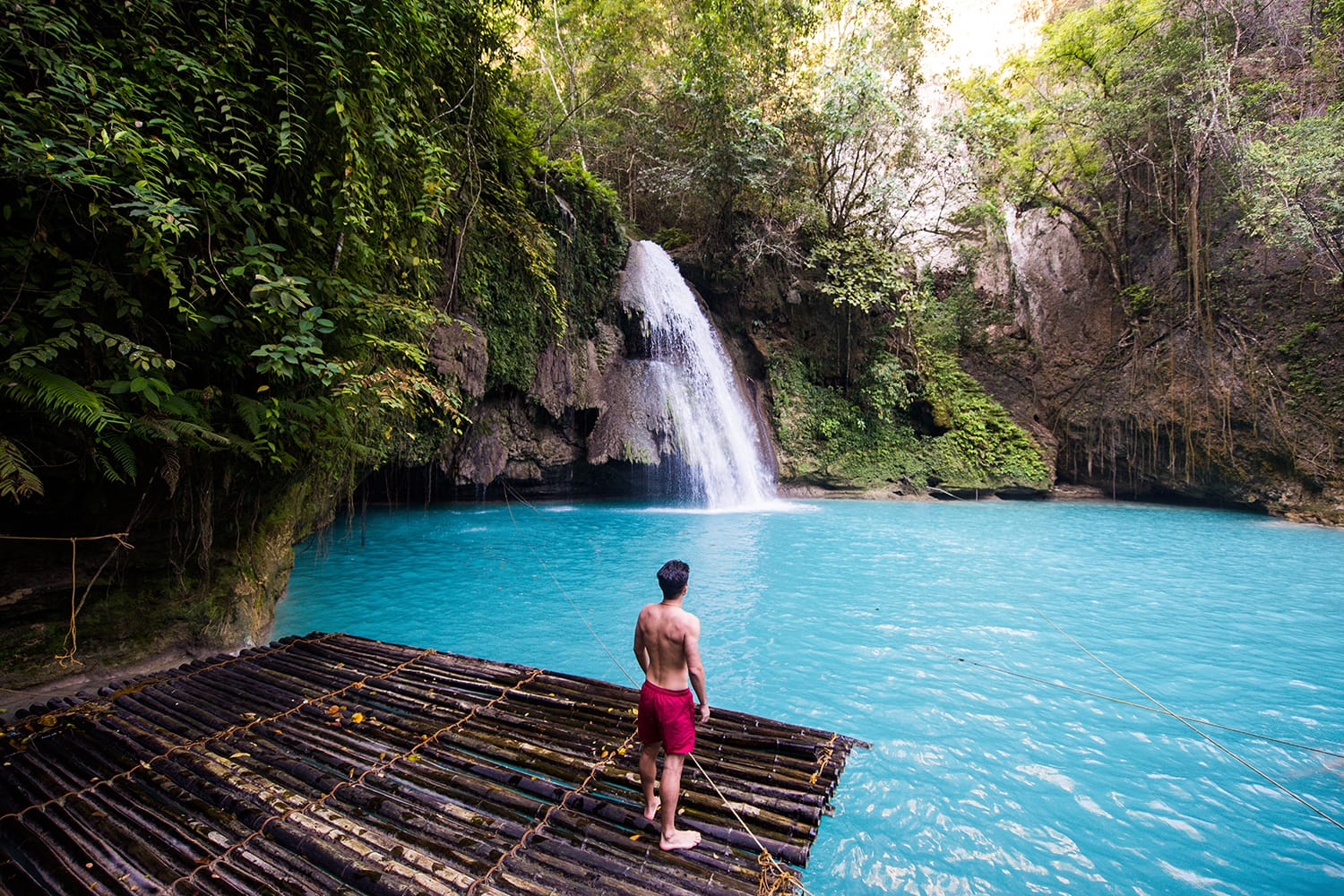 Kawasan waterfalls located on Cebu Island, Philippines