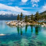 The beautiful crystal clear waters of Lake Tahoe, California, USA