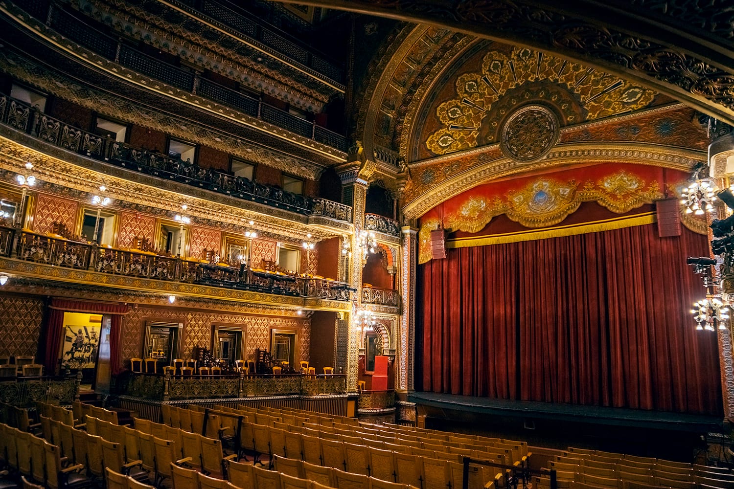 Main room and stage at Juarez Theater in Guanajuato, Mexico