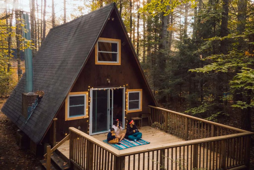 A Frame Cabin Airbnb in New Hampshire, USA