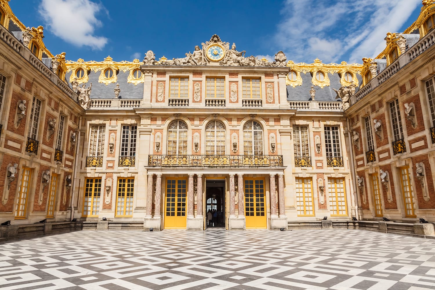 The Palace of Versailles is a royal chateau in Versailles, France