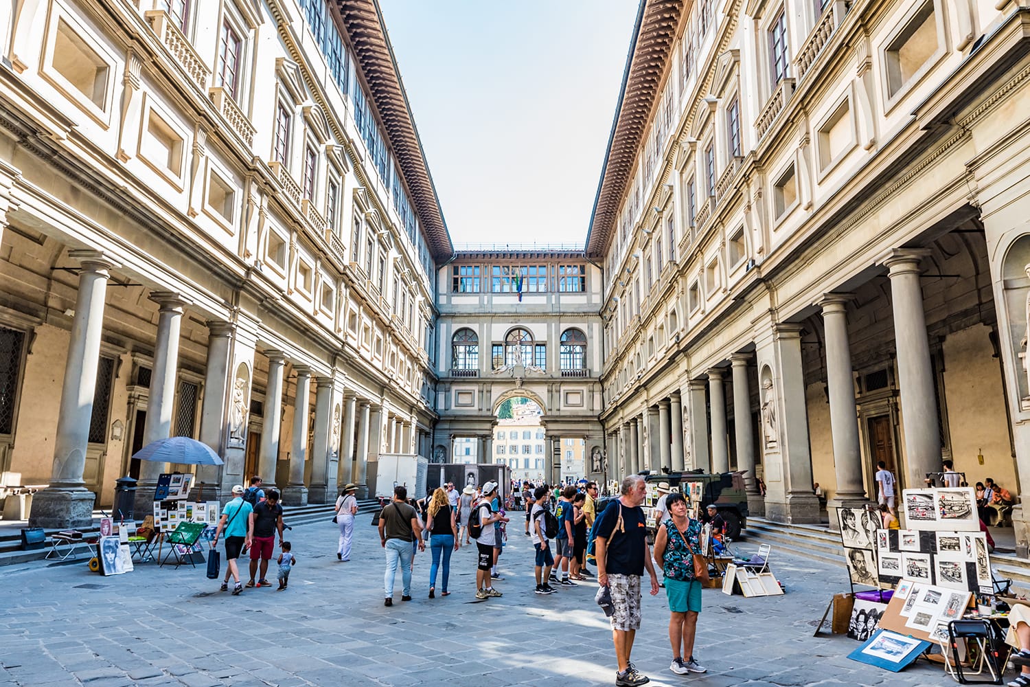 The Galleria degli Uffizi is a prominent art museum located adjacent to the Piazza della Signoria in the Historic Centre of Florence in the region of Tuscany, Italy.