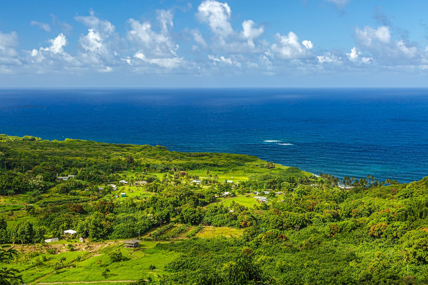 A view of Wailua Valley from the Road to Hana on Maui, Hawaii